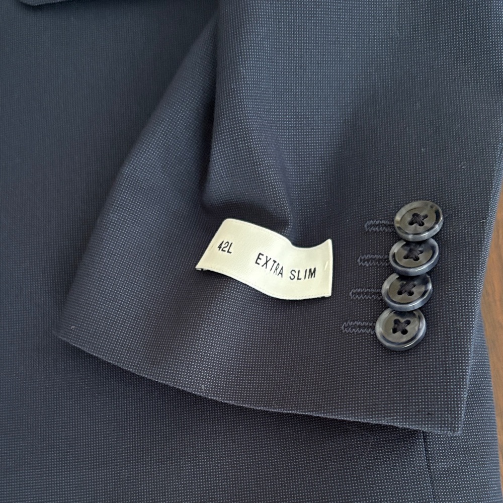 Express Men's Navy Blazer Slim Fit 42L - Picture 2 of 10